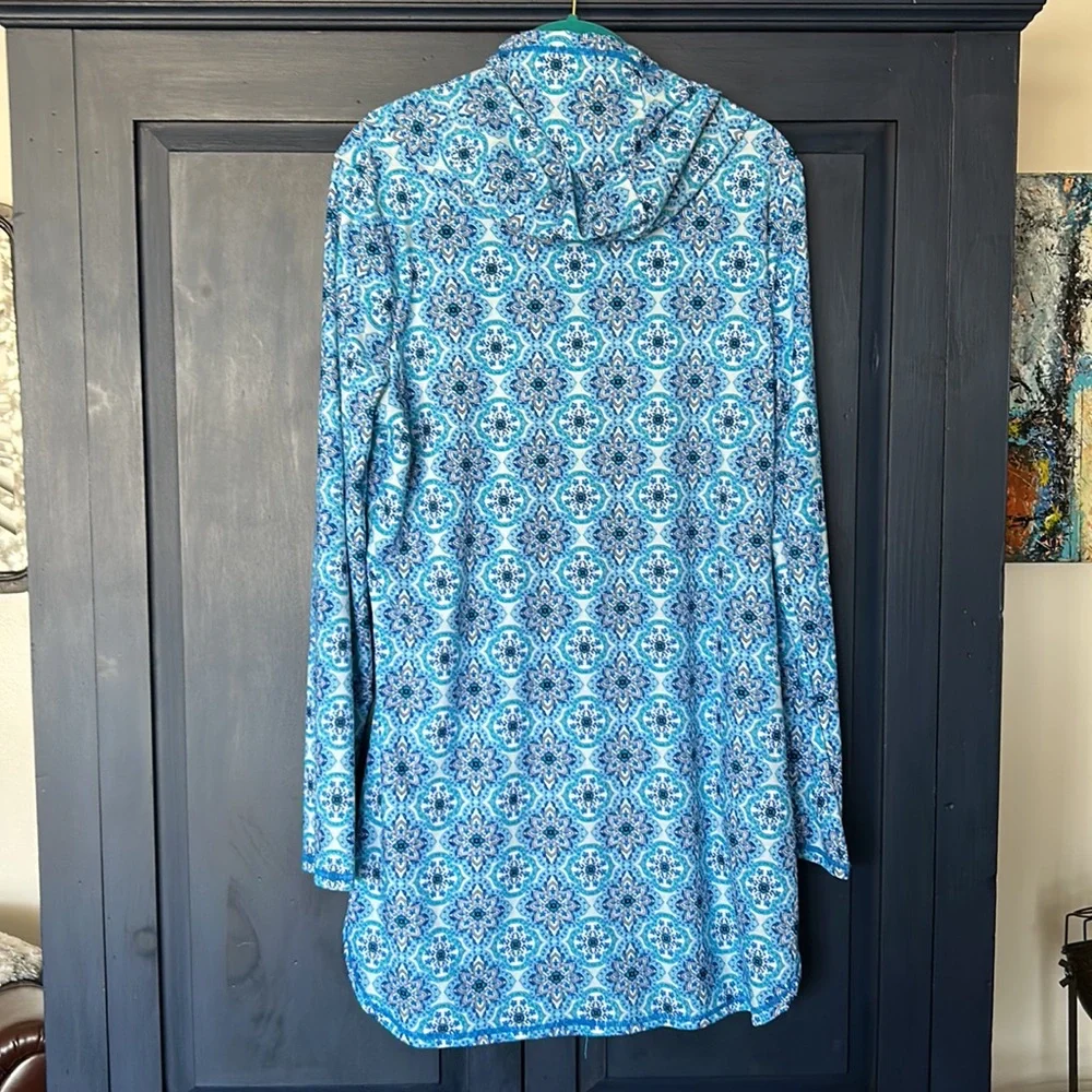 NWOT SPF 50 Aqua Et Sol Hooded Long Sleeve Dress Coverup Cruise Vacation Beach
